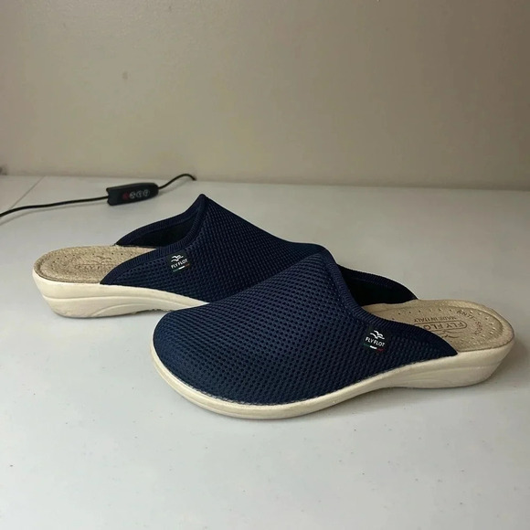 COPY - Fly Flot Made in Italy Womens Navy Mesh Clogs Anatomic Anti Shock Sz 8 3… - Picture 4 of 7